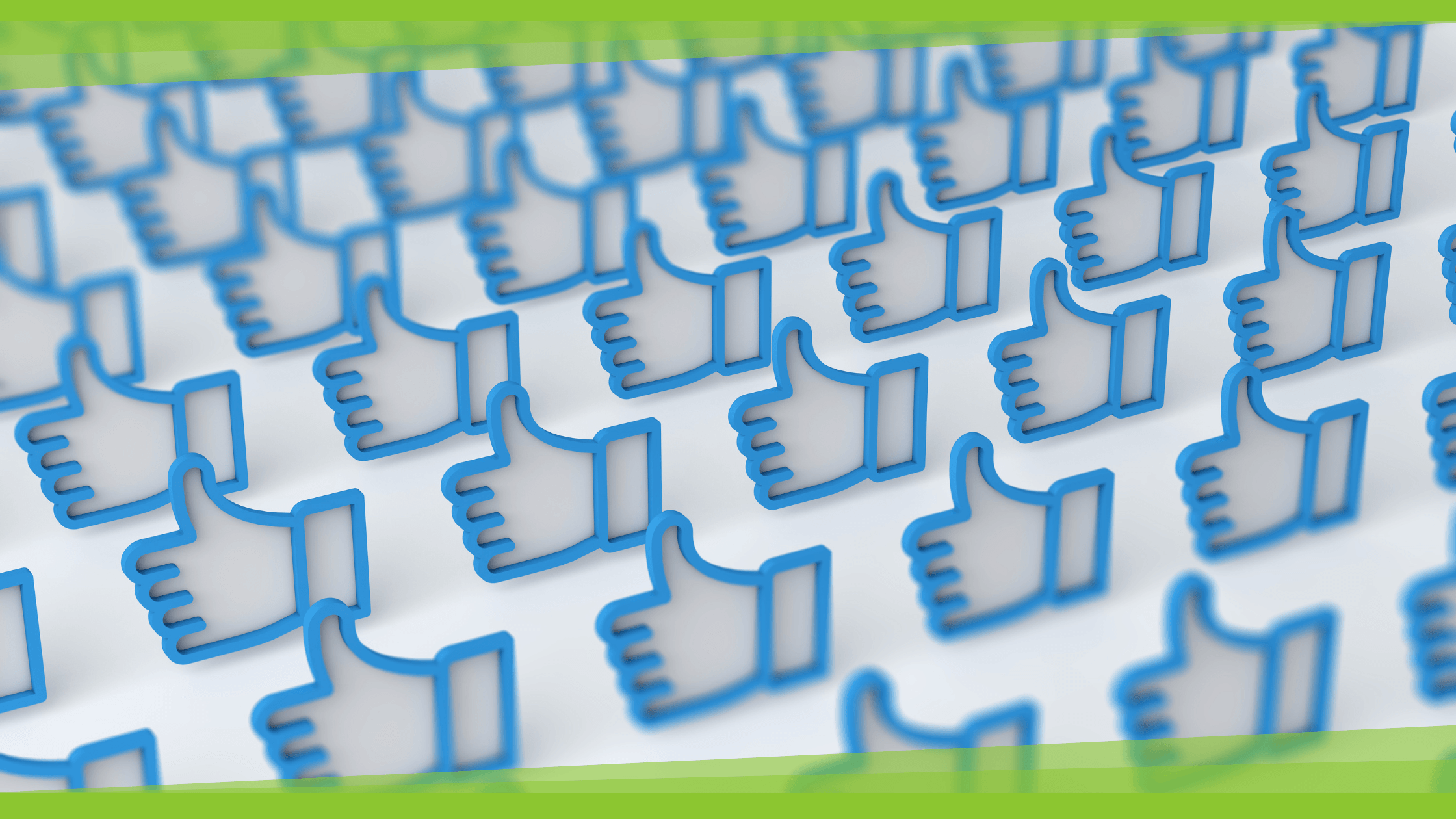 A repeating pattern of blue-outlined white thumbs-up icons on a white background.